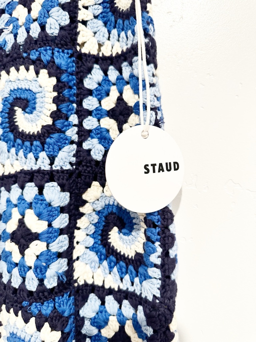 NWT Staud Brazing Cotton Crochet Granny Square Mini Skirt in Acid Cobalt Size XL - Picture 10 of 12